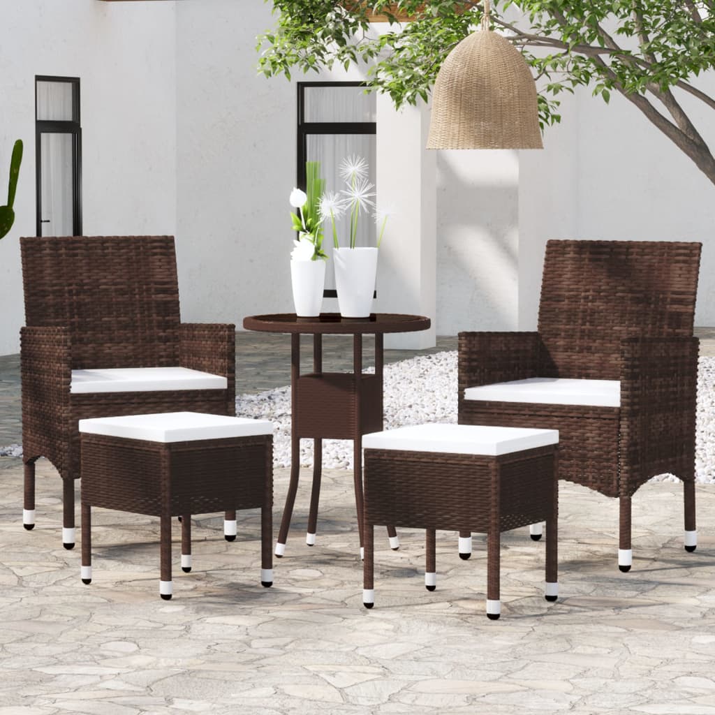 5-delige Loungeset poly rattan