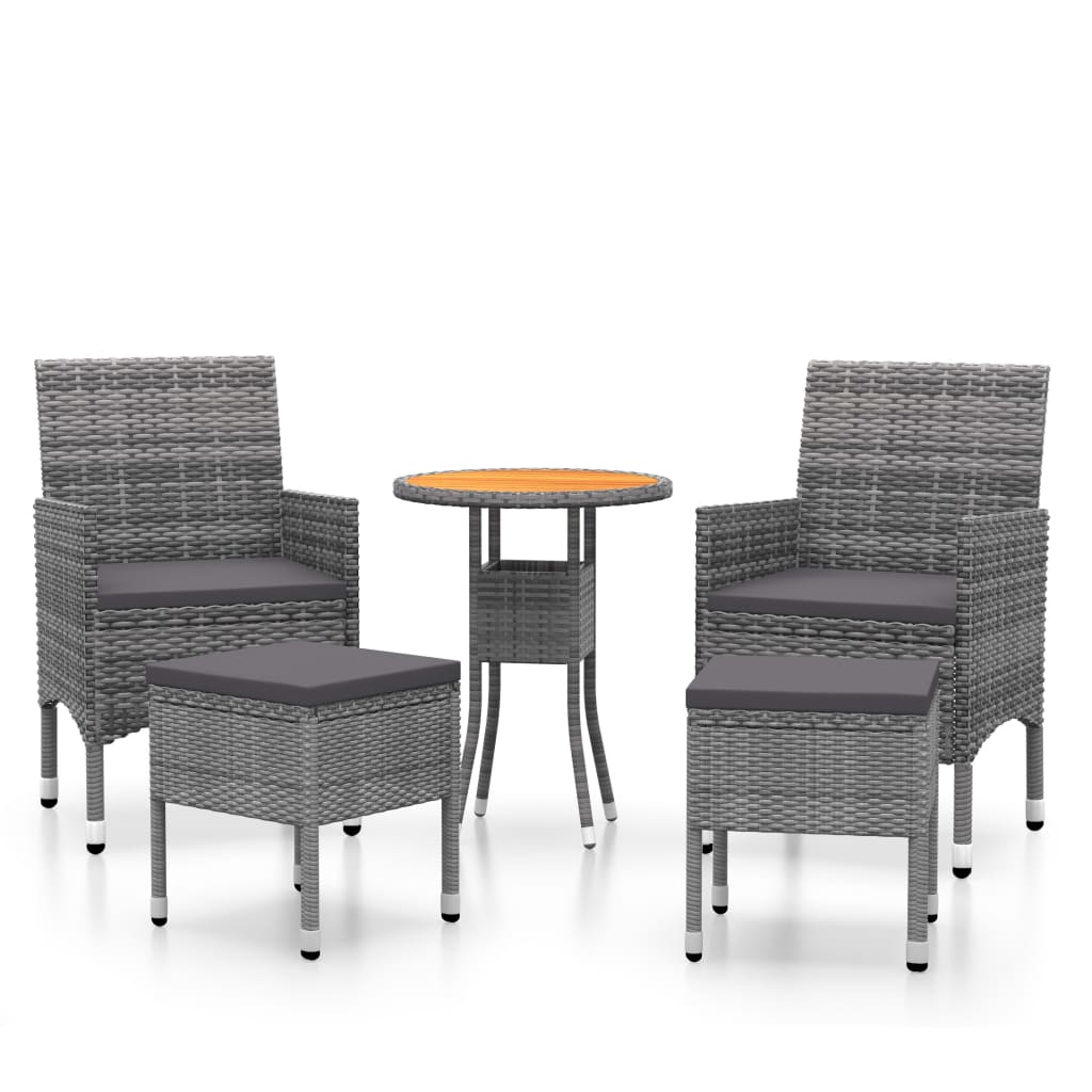 5-delige Loungeset poly rattan