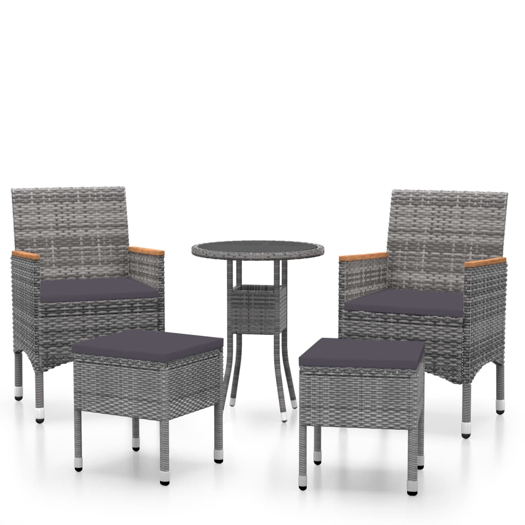 5-delige Loungeset poly rattan