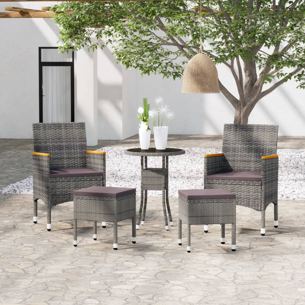 5-delige Loungeset poly rattan