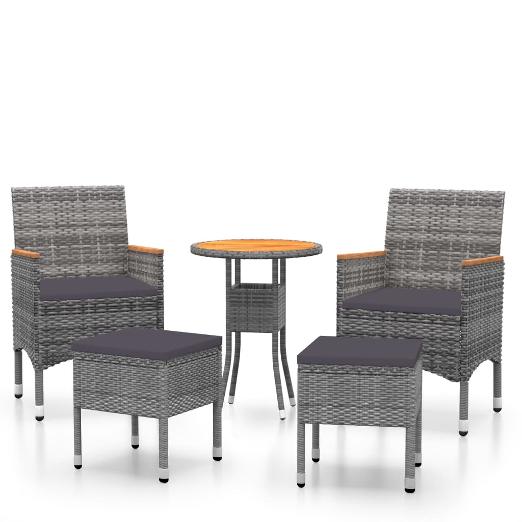 5-delige Loungeset poly rattan