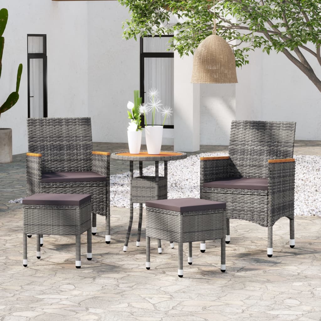 5-delige Loungeset poly rattan