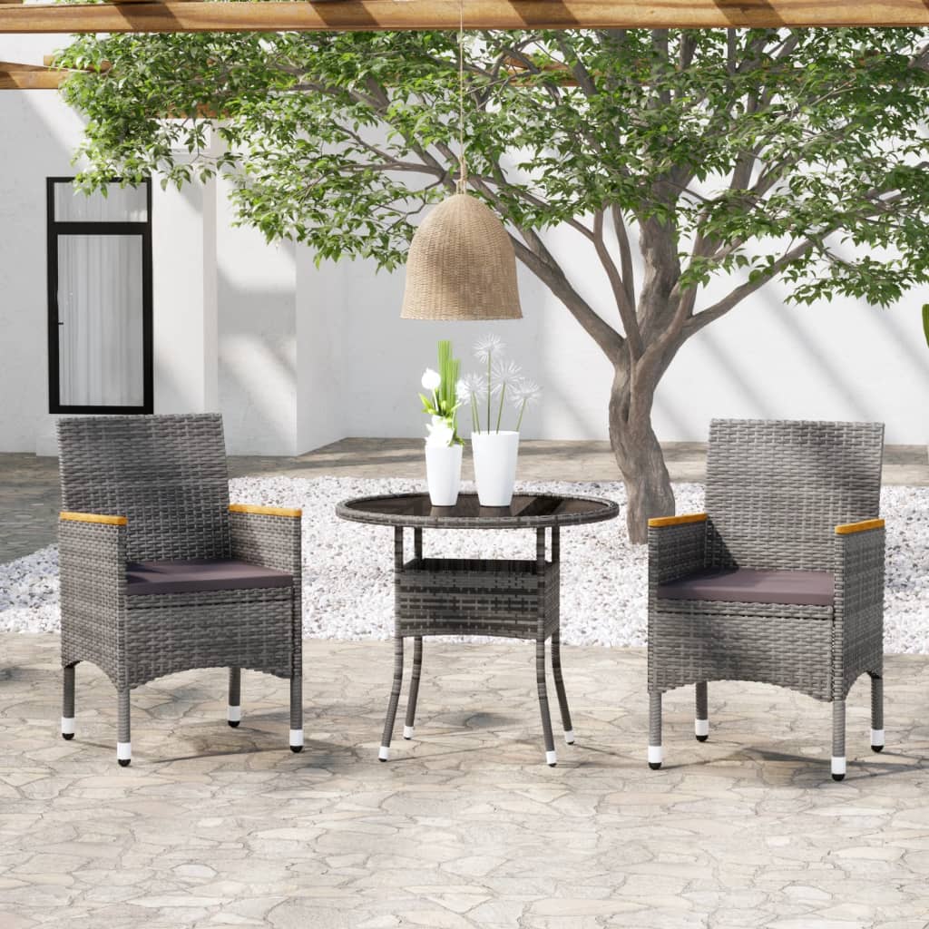 3-delige Tuinset poly rattan