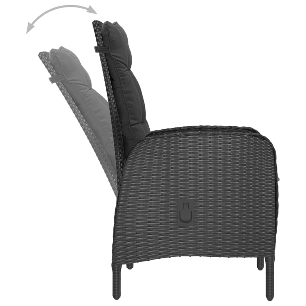 3-delige Tuinset poly rattan acaciahout