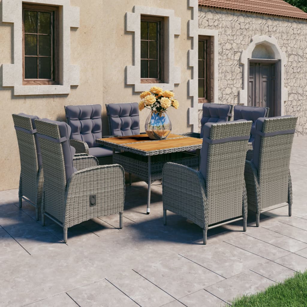 3-delige Tuinset poly rattan acaciahout