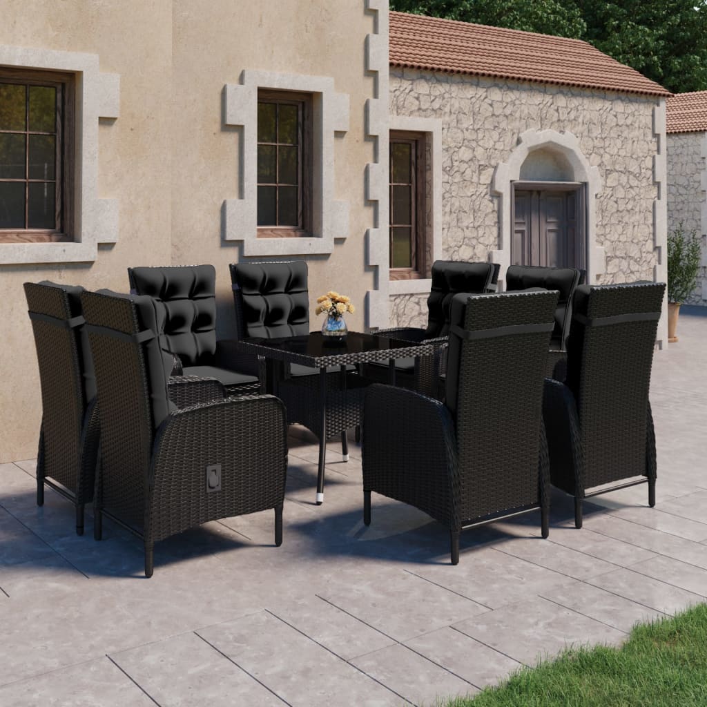 3-delige Tuinset poly rattan acaciahout