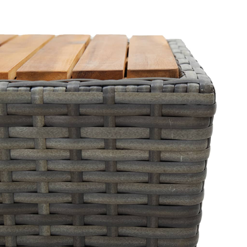 3-delige Bistroset poly rattan glas