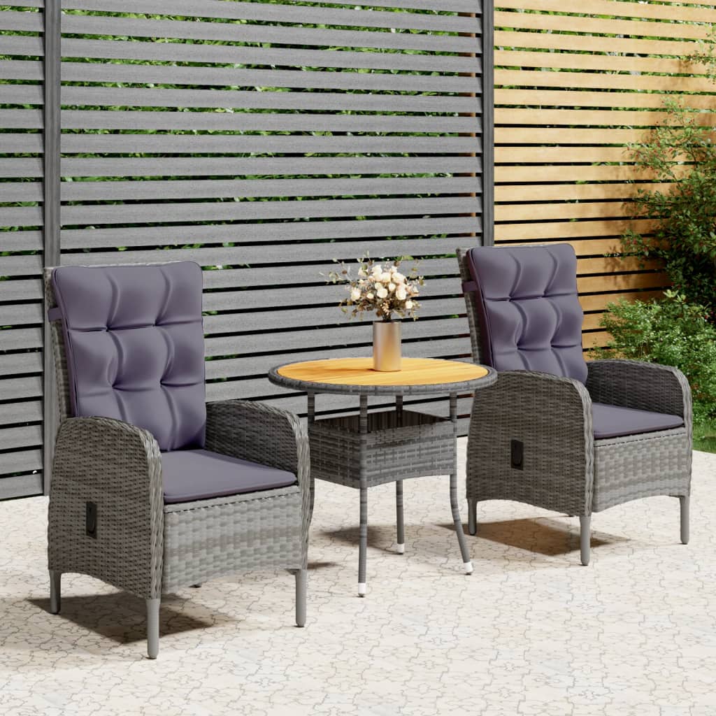 3-piece Bistro set poly rattan