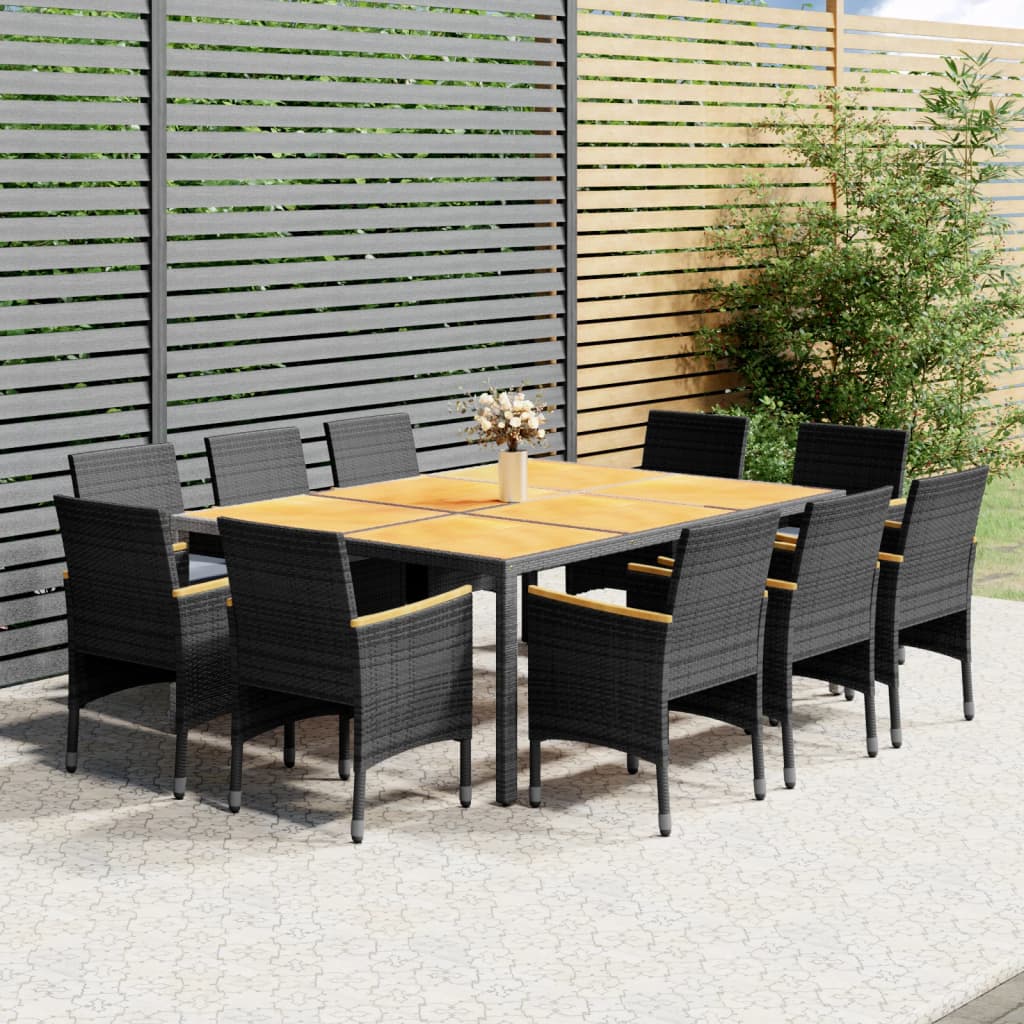 11-delige Tuinset poly rattan grijs