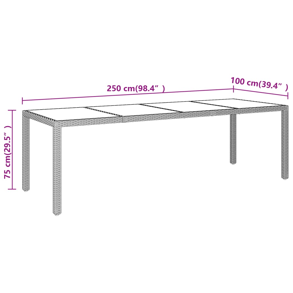 11-delige Tuinset poly rattan bruin