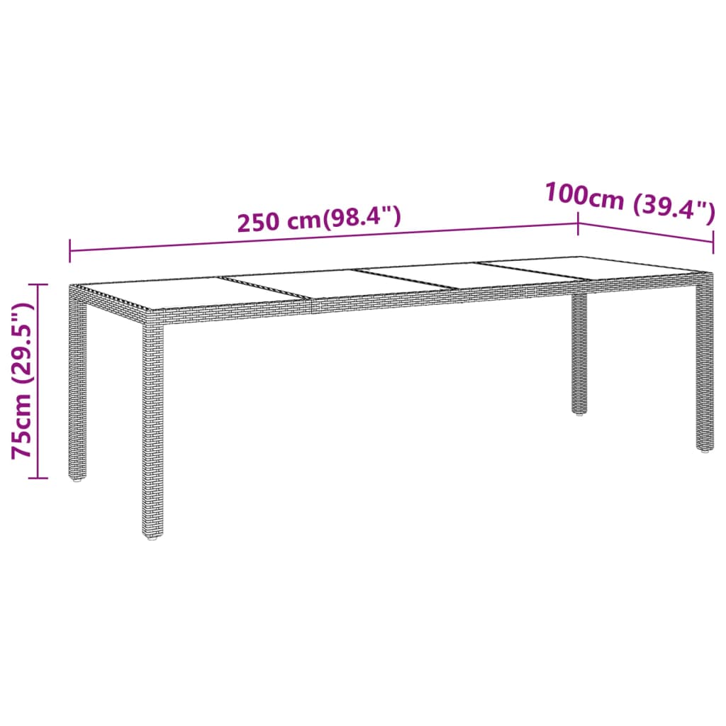 11-delige Tuinset poly rattan grijs