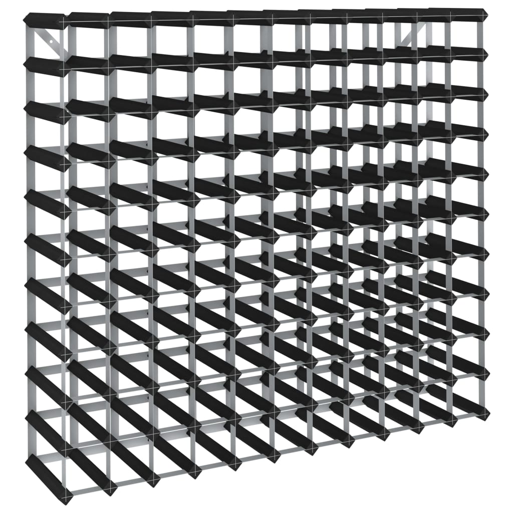 Wijnrek voor 42 flessen massief grenenhout zwart