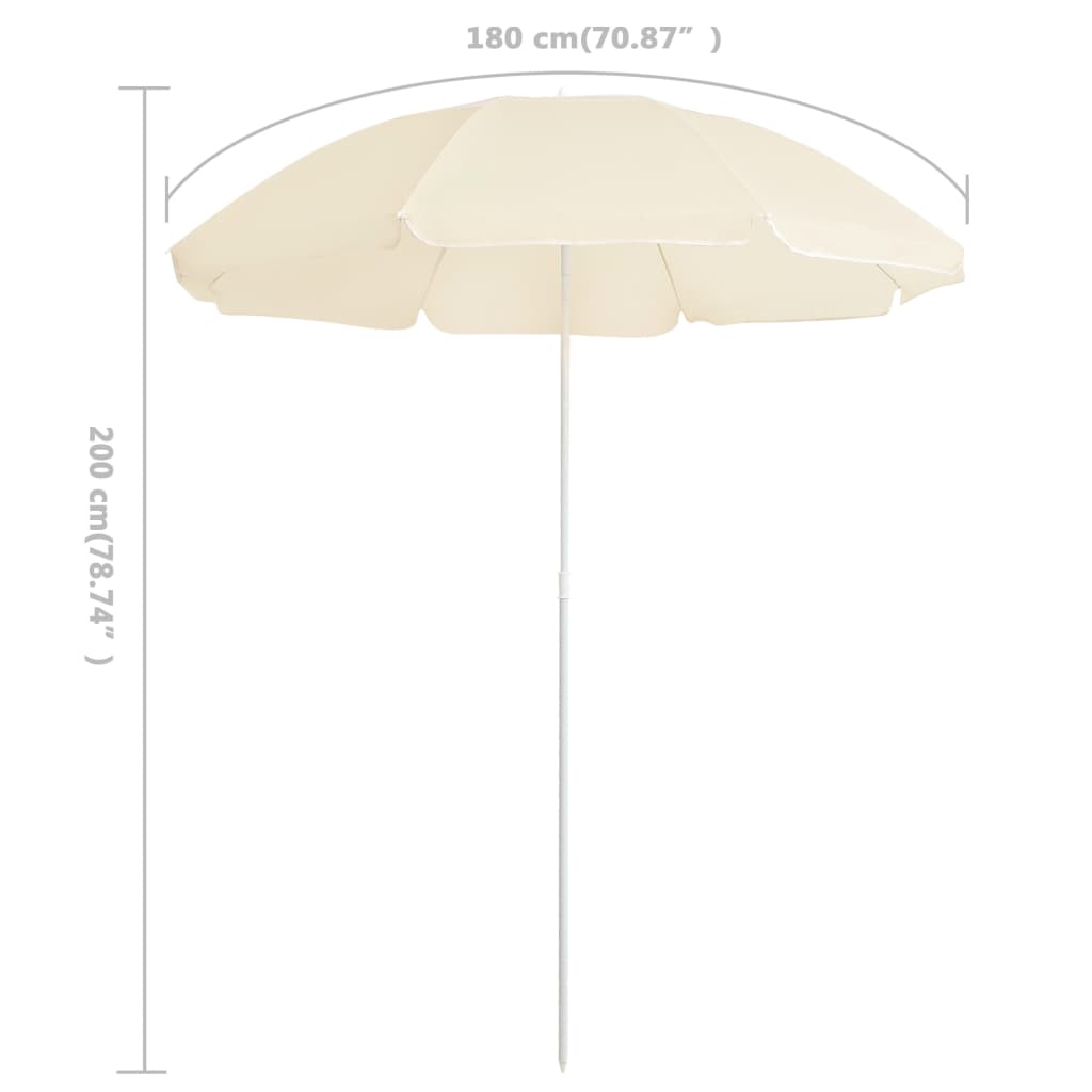 Parasol met stalen paal 180 cm