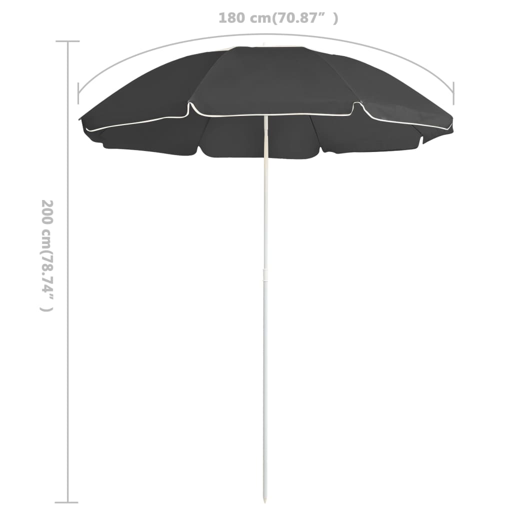 Parasol met stalen paal 180 cm