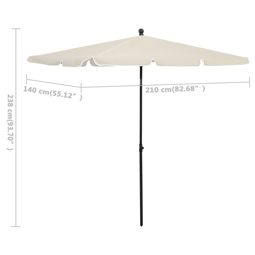 Parasol met paal 210x140 cm