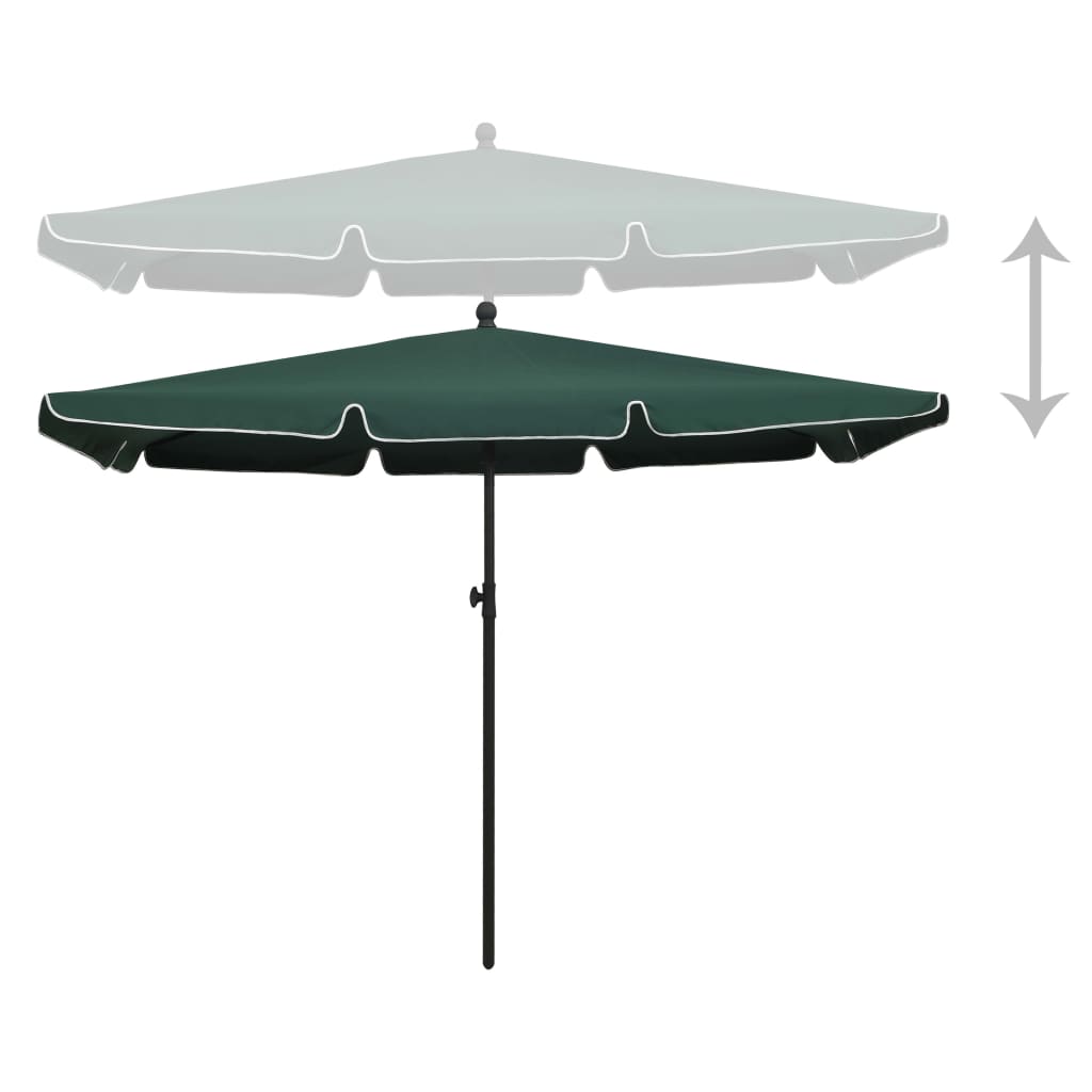 Parasol met paal 210x140 cm zandkleurig