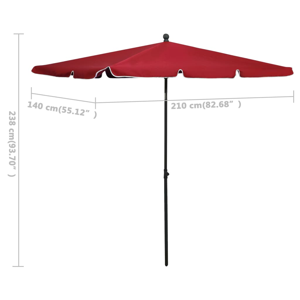 Parasol met paal 210x140 cm