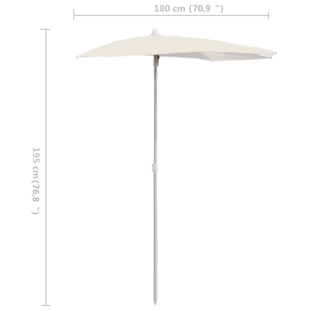 Parasol half met paal 180x90 cm