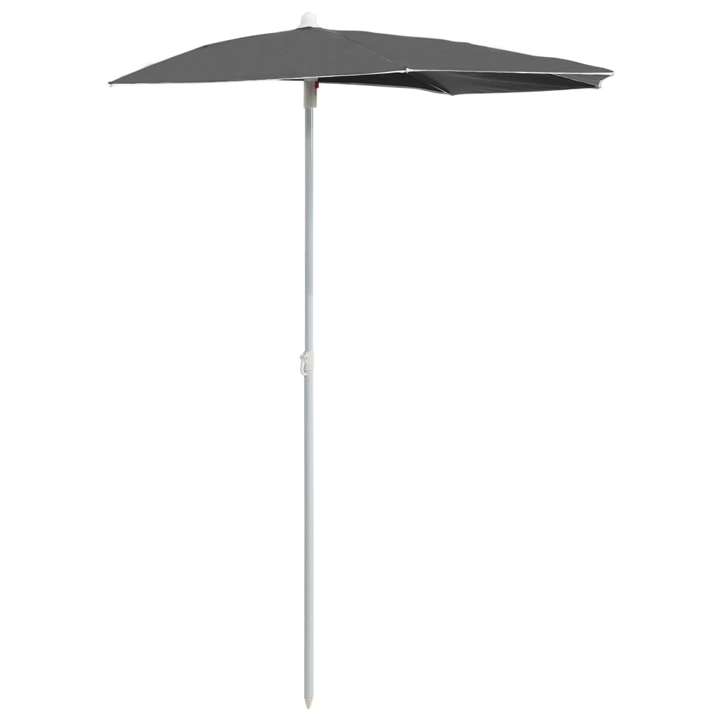 Parasol half met paal 180x90 cm