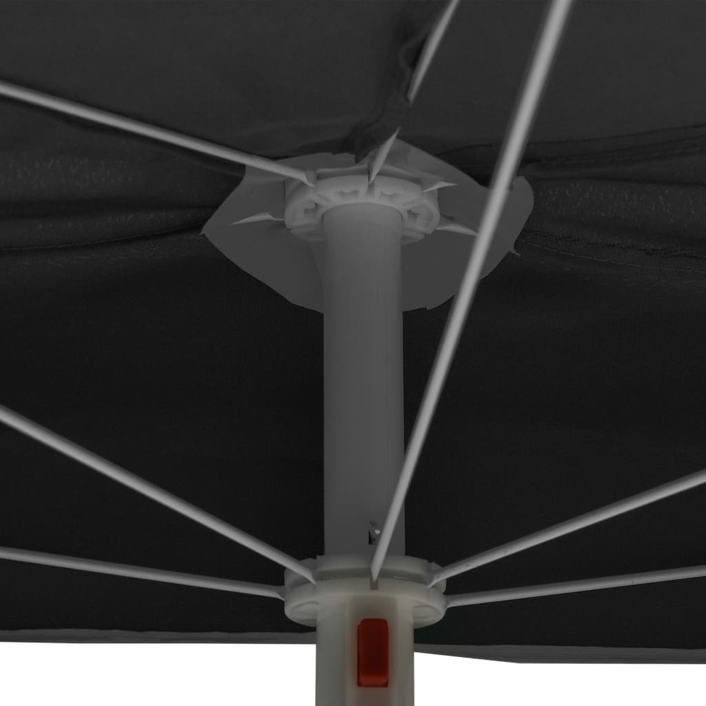 Parasol half met paal 180x90 cm