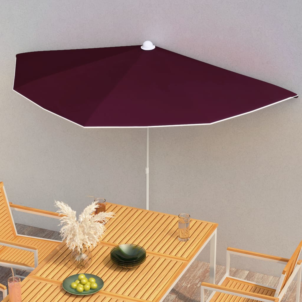 Parasol half met paal 180x90 cm