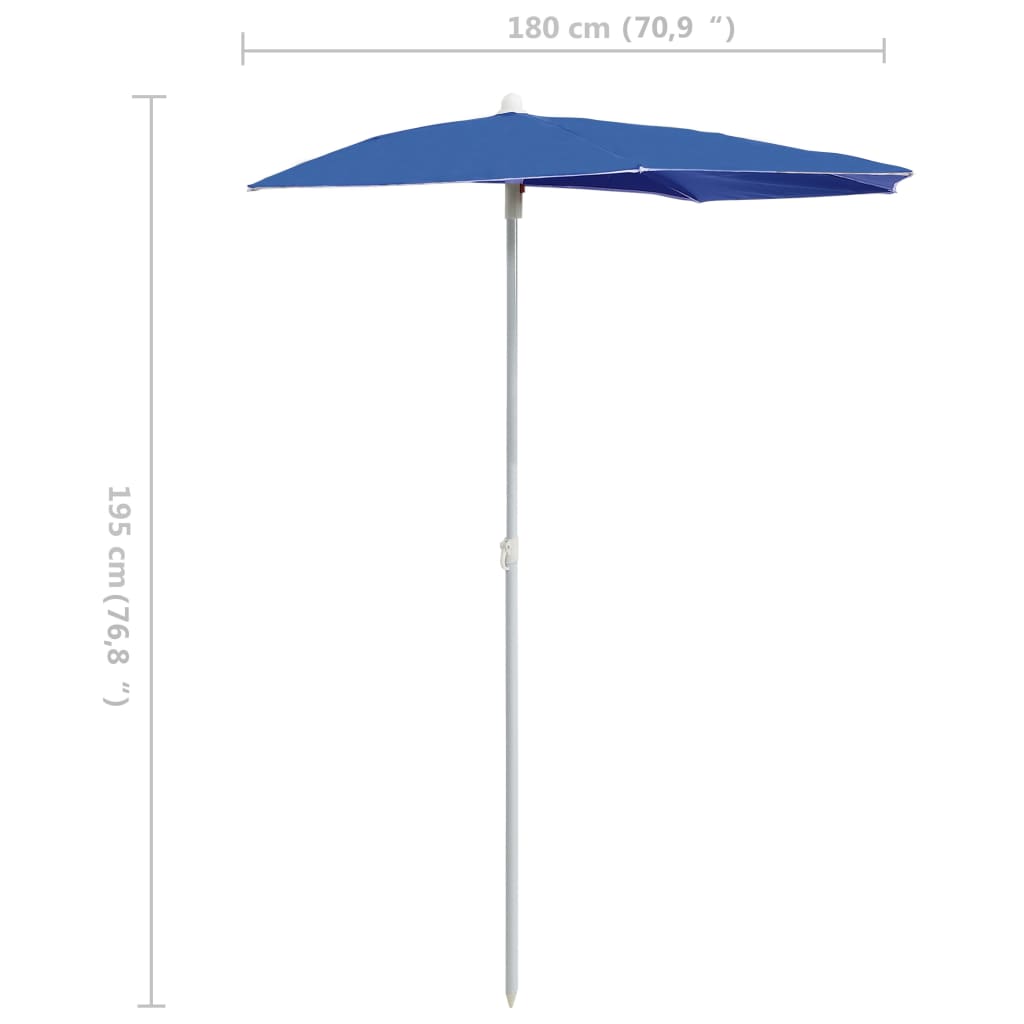 Parasol half met paal 180x90 cm