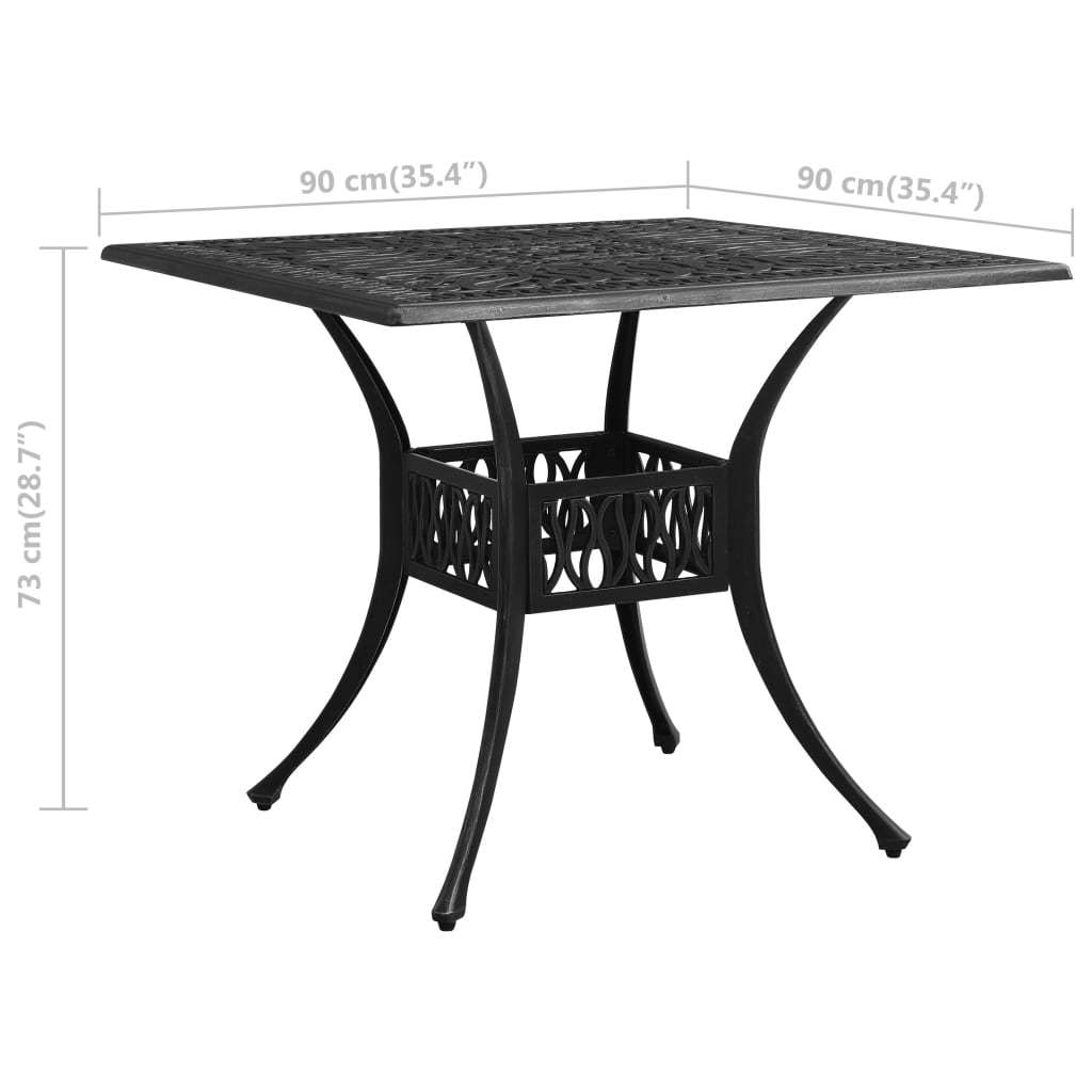 Tuintafel 90x90x73 cm gietaluminium bronskleurig