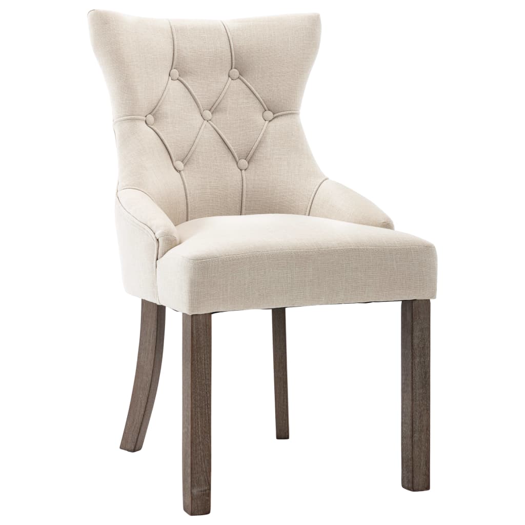 Eetkamerstoelen 6 st stof beige