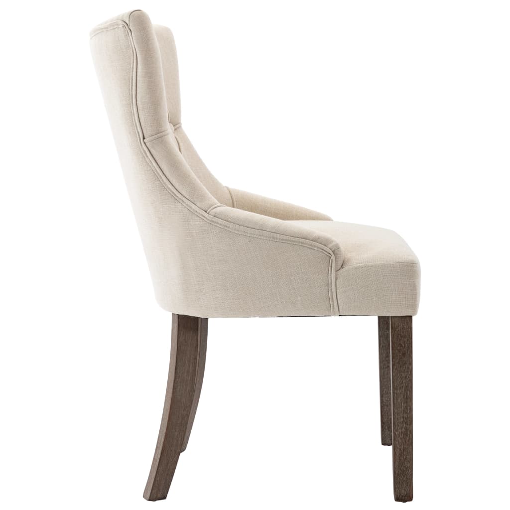 Eetkamerstoelen 6 st stof beige