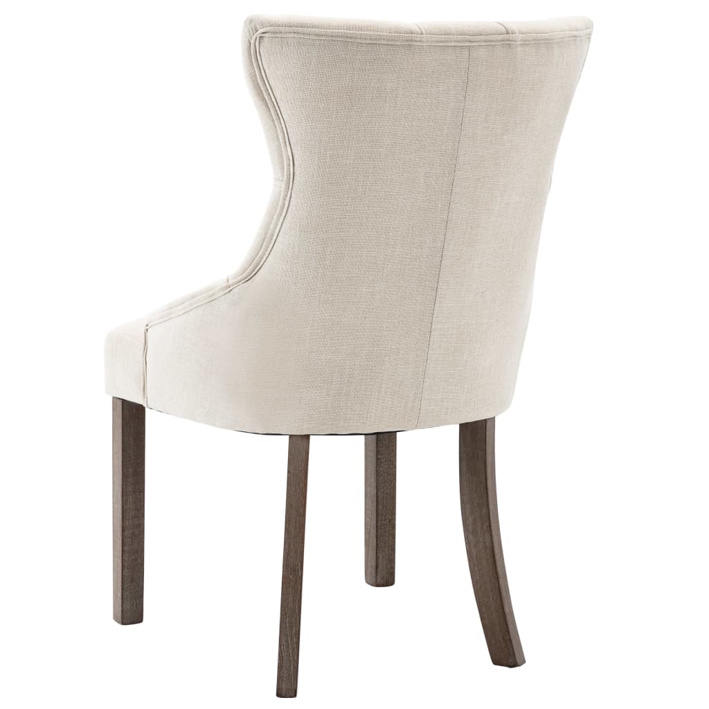 Eetkamerstoelen 6 st stof beige