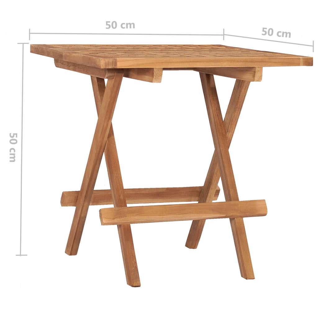 Tuintafel inklapbaar 50x50x50 cm massief teakhout