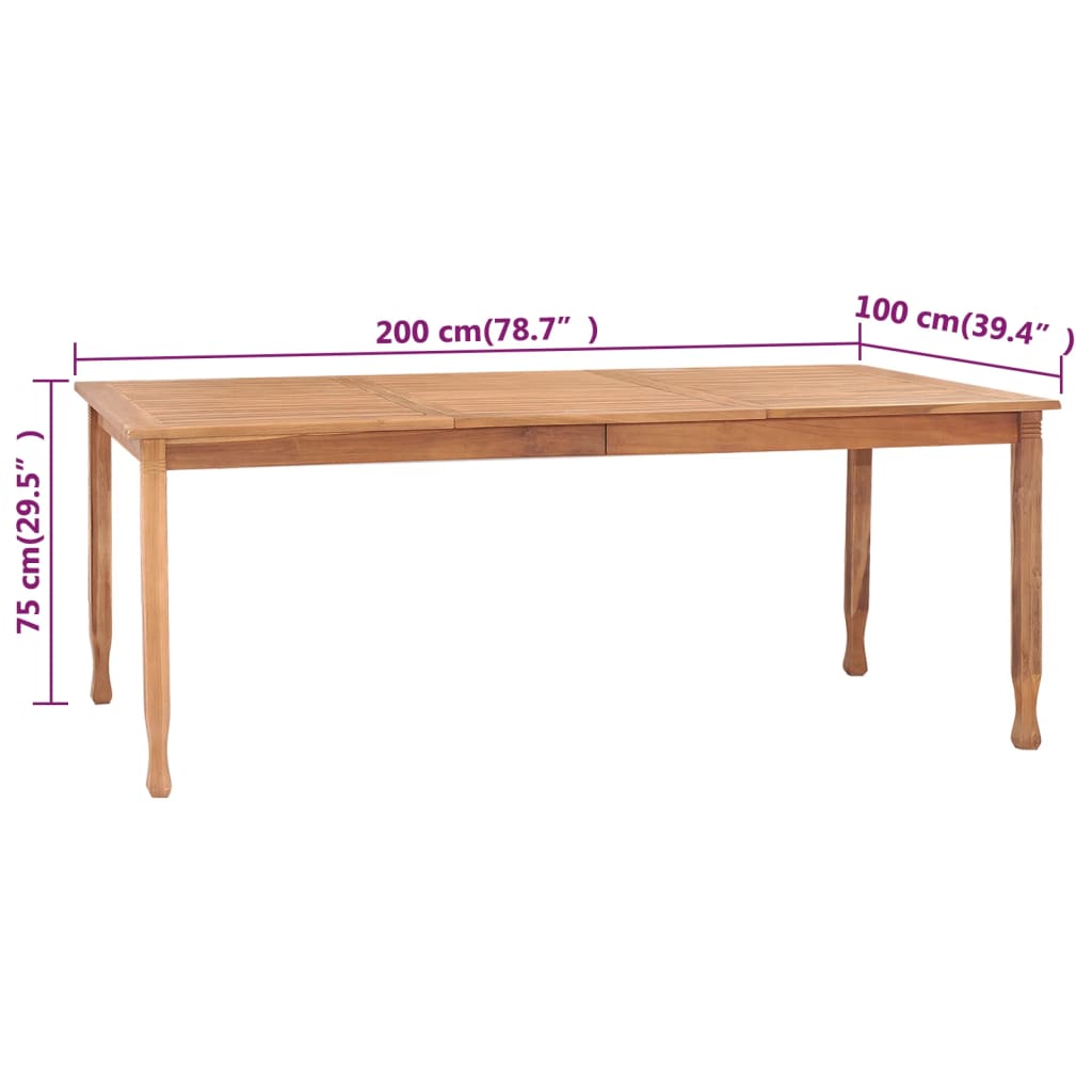 Tuintafel 150x90x75 cm massief teakhout