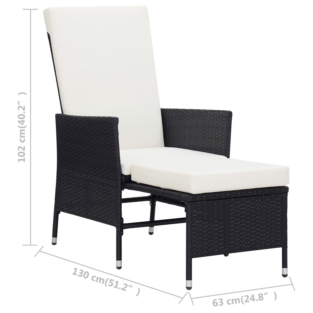 3-delige Loungeset met kussens poly rattan