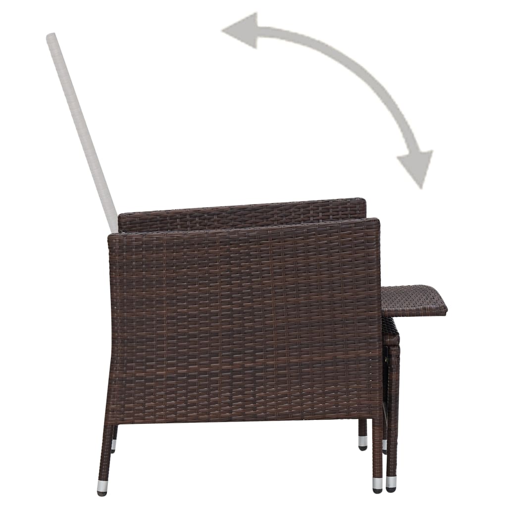 3-delige Loungeset met kussens poly rattan