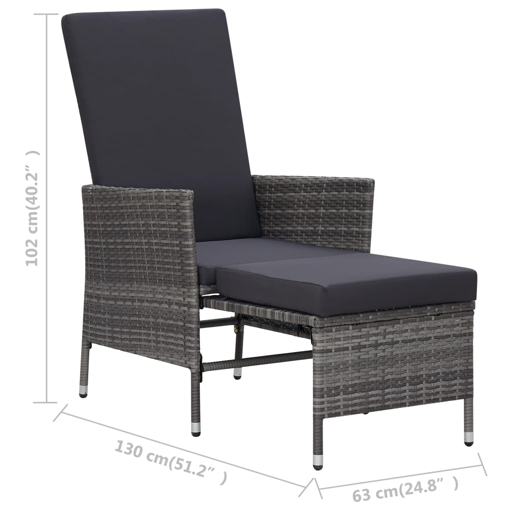 3-delige Loungeset met kussens poly rattan