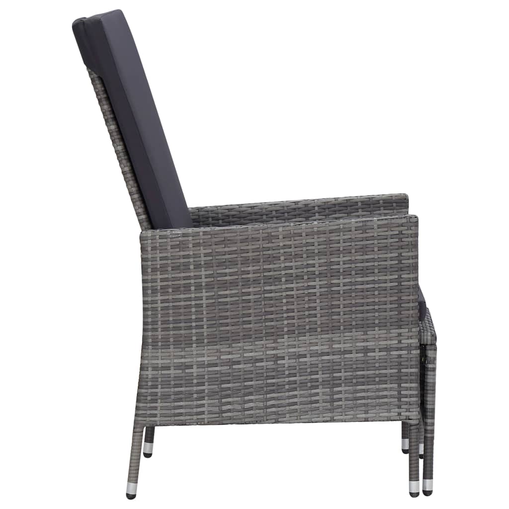 3-delige Loungeset met kussens poly rattan