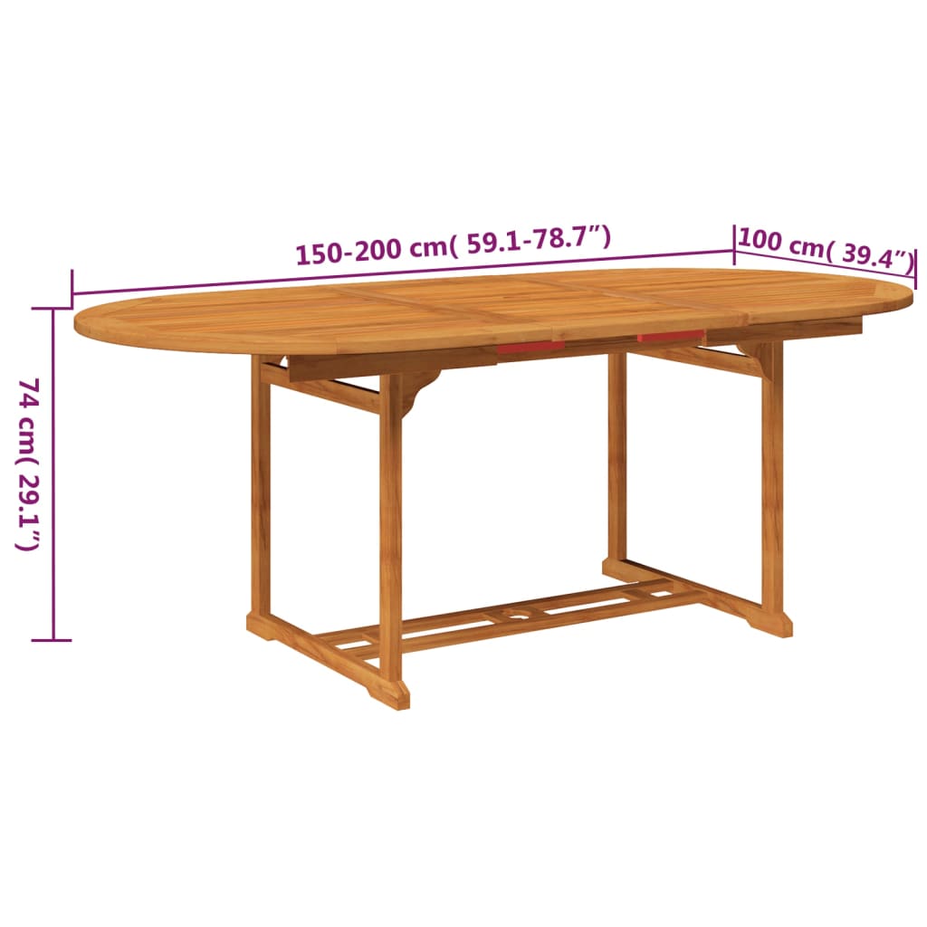 5-delige Tuinset massief acaciahout