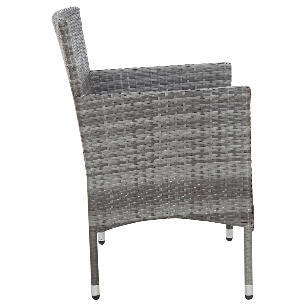 2-delige Loungeset met kussen poly rattan