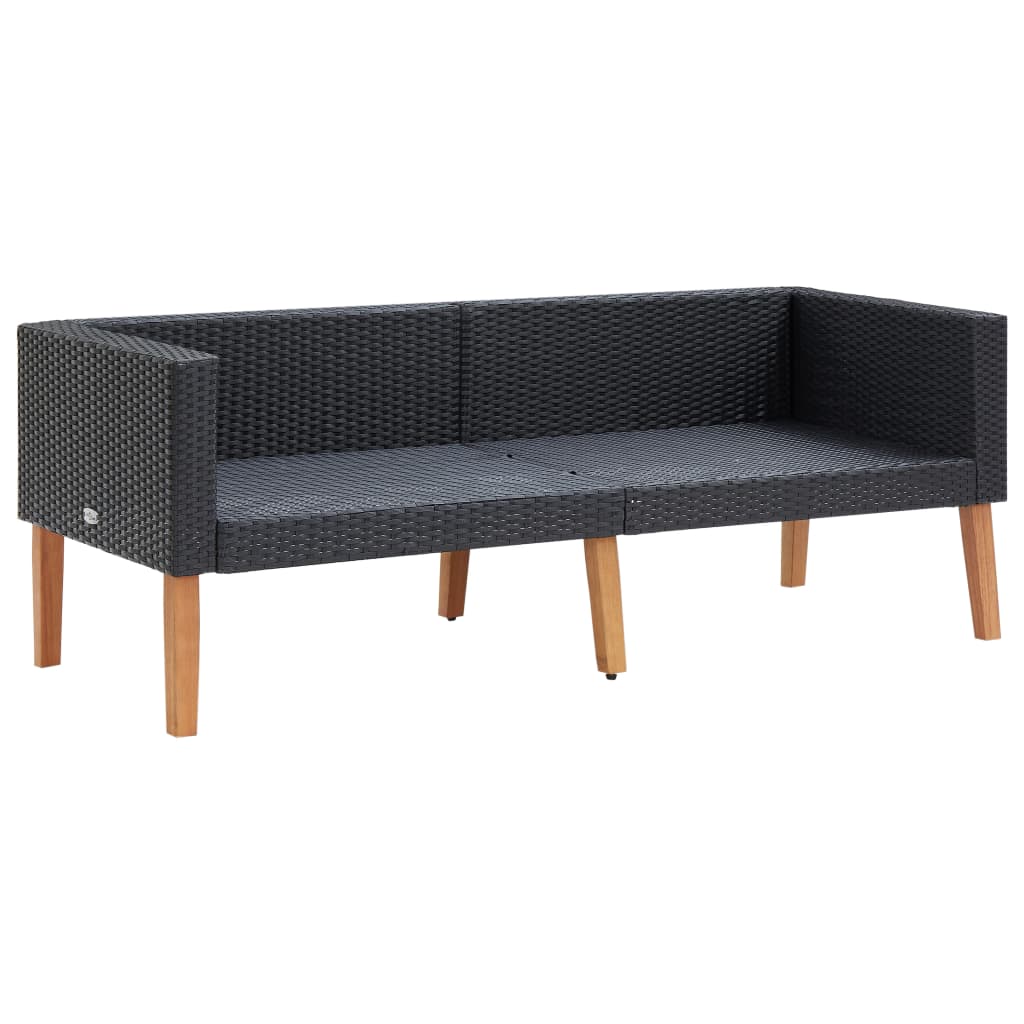 2-delige Loungeset met kussens poly rattan