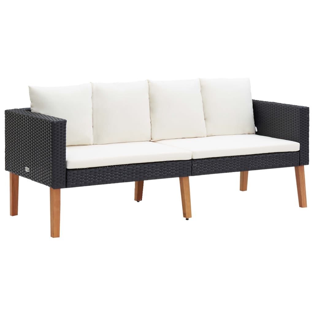 2-delige Loungeset met kussens poly rattan