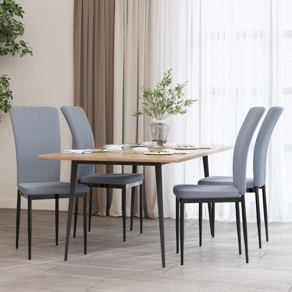 Eetkamerstoelen 4 st fluweel crèmekleurig