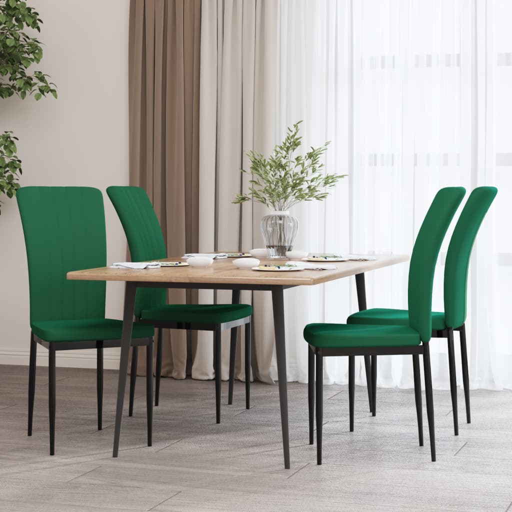 Eetkamerstoelen 4 st fluweel crèmekleurig