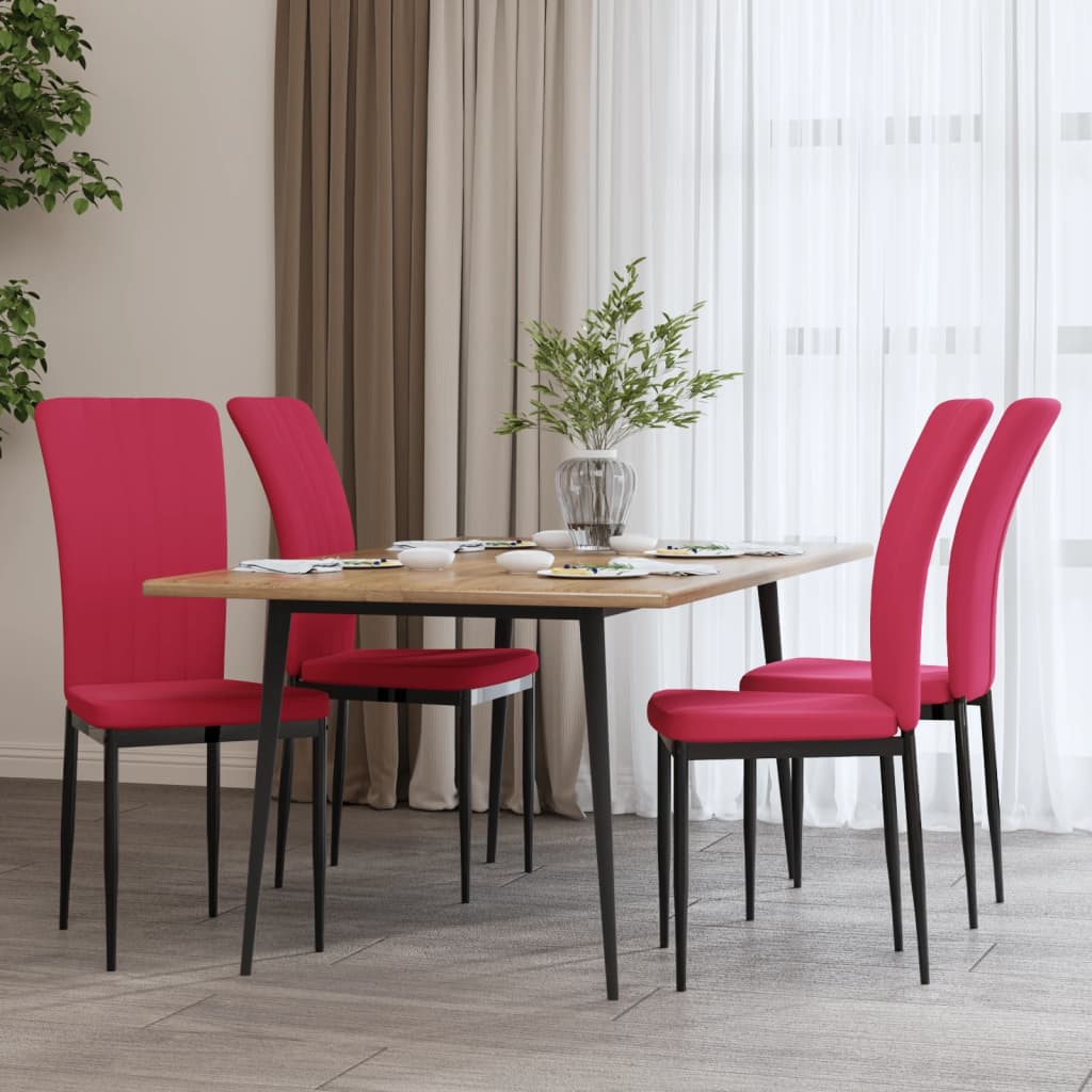 Eetkamerstoelen 4 st fluweel crèmekleurig