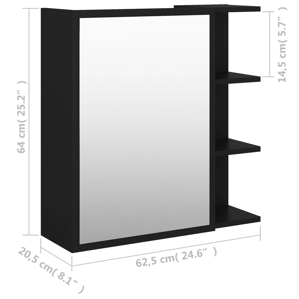 Badkamerspiegelkast 62,5x20,5x64 cm bewerkt hout