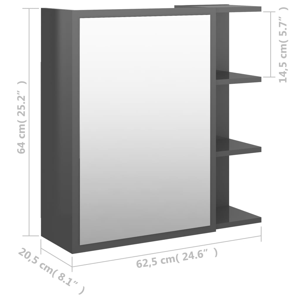 Badkamerspiegelkast 62,5x20,5x64 cm bewerkt hout