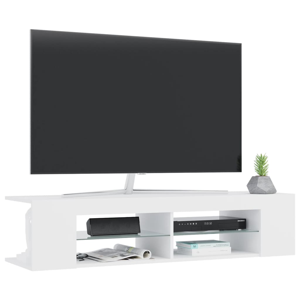 Tv-meubel met LED-verlichting 135x39x30 cm bruin eikenkleur