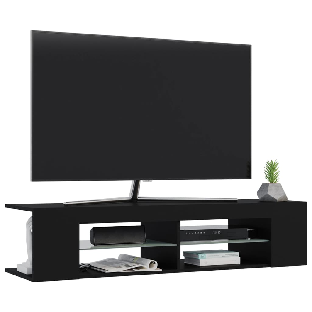 Tv-meubel met LED-verlichting 135x39x30 cm zwart