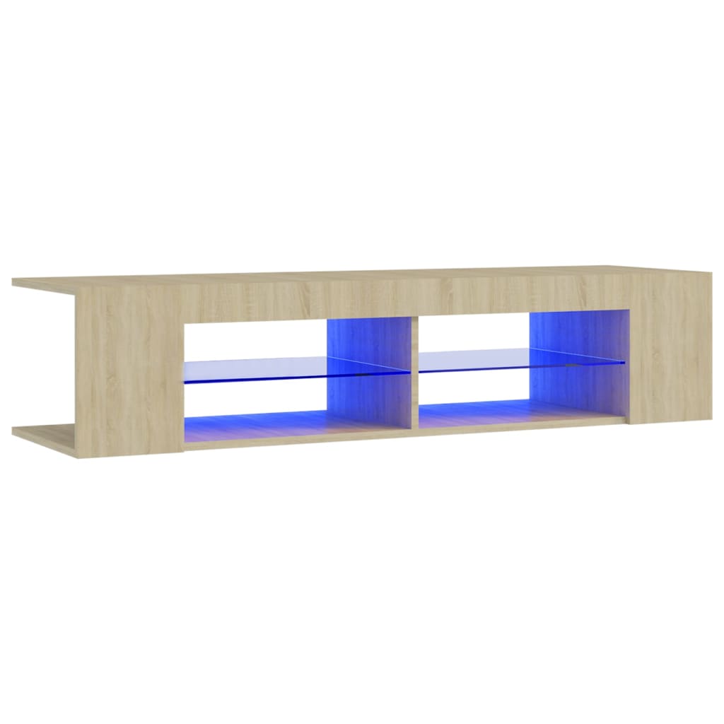 Tv-meubel met LED-verlichting 135x39x30 cm zwart