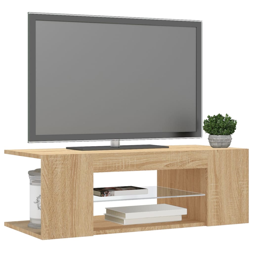 Tv-meubel met LED-verlichting 90x39x30 cm