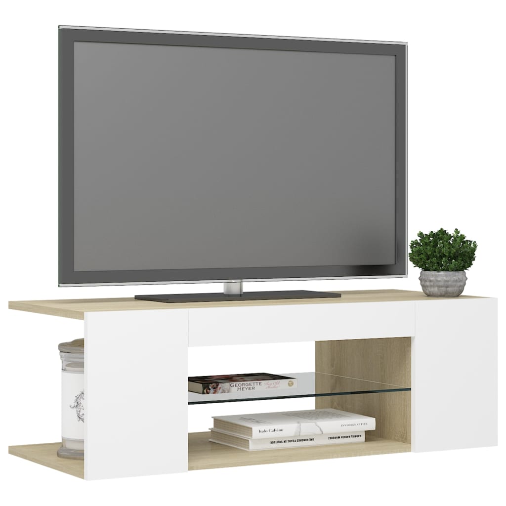 Tv-meubel met LED-verlichting 90x39x30 cm